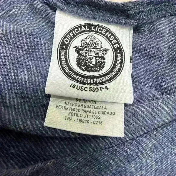 Smokey The Bear Blue Tank Top Parks And Rec Size Large - Picture 2 of 7